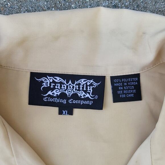 Vtg Dragonfly Hawaiian Button-down Shirt - Picture 4 of 7